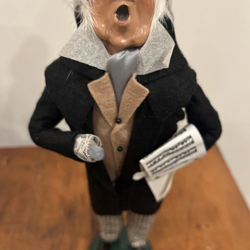 1988 BYERS CHOICE CHRISTMAS CAROLER Grey Hair Man Grandpa Houndstooth Pants Jeff